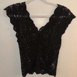 Zara Black Sheer Top Size M